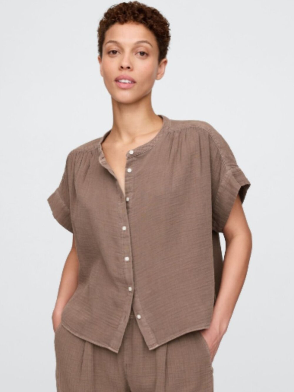 GAP - Cotton Gauze Dolman Shirt - Size M